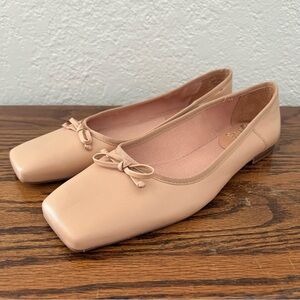 Vince Camuto Women's Elanndo Leather Square Toe Ballet Flats Size 8